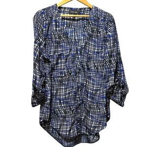 Blue and Black Women's Top